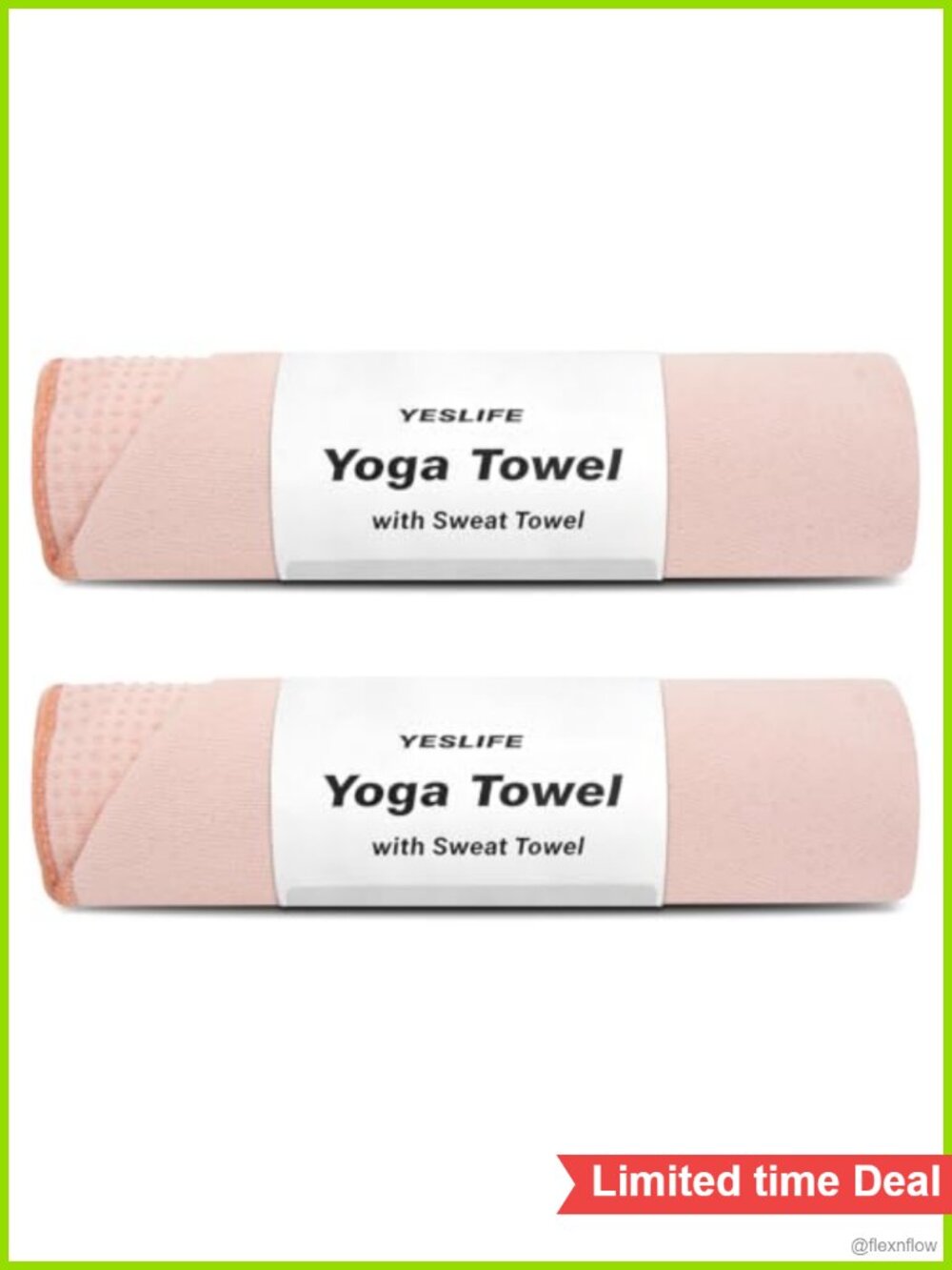 2 Pack Non-Slip Hot Yoga Towel Microfiber Grip Dot Pilates 72x24
